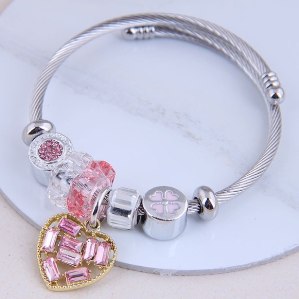 pink heart bracelet